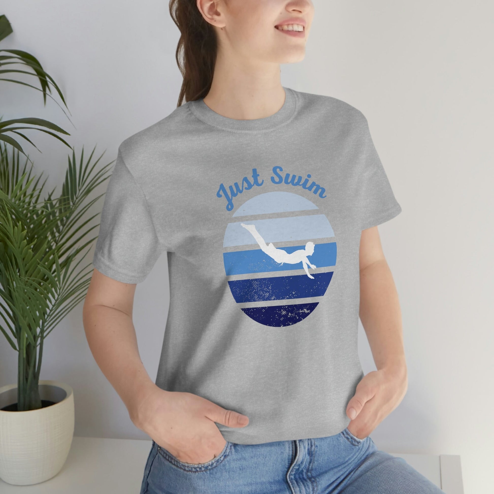 Swimming T-shirt, Swimming Lover Gift, Unisex Jersey Short Sleeve Tee