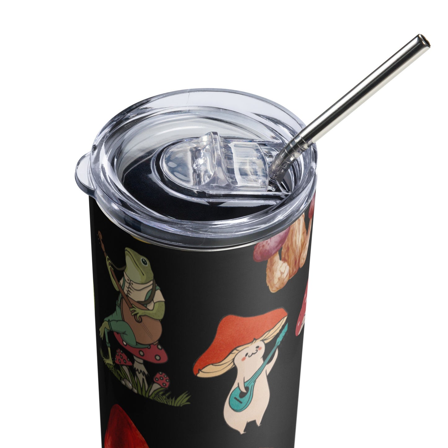 20 oz Mushroom Stainless steel tumbler, Frog Lovers Tumblers, Cottagecore Coffee Cup