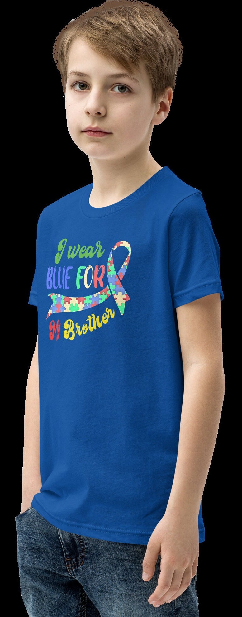 Autism Awareness Tee, I Wear Blue, Autism Awareness Shirt, Autism Mom Shirt, Puzzle Piece T-Shirt, Autism Support Shirt, Autism Month Shirt