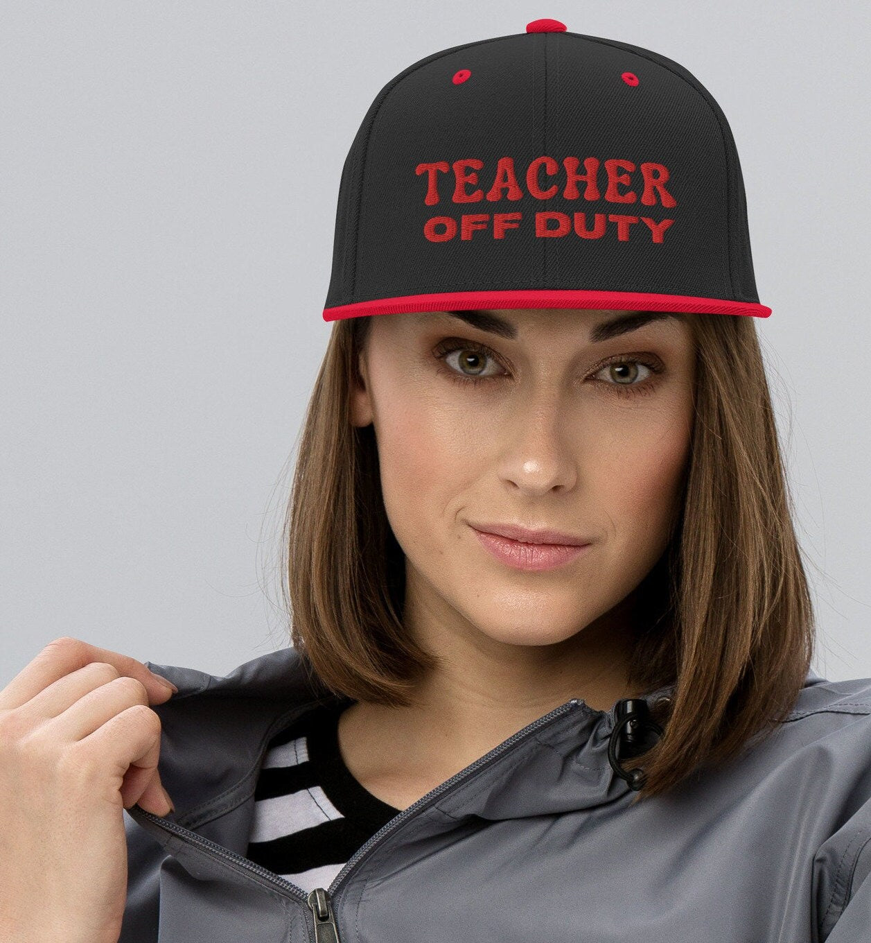 Embroidered Teacher off Duty Snapback Hat, Gift For Teacher, Teacher Hat Gift, Gift For Her, Teacher Life Hat, Public School Gift,