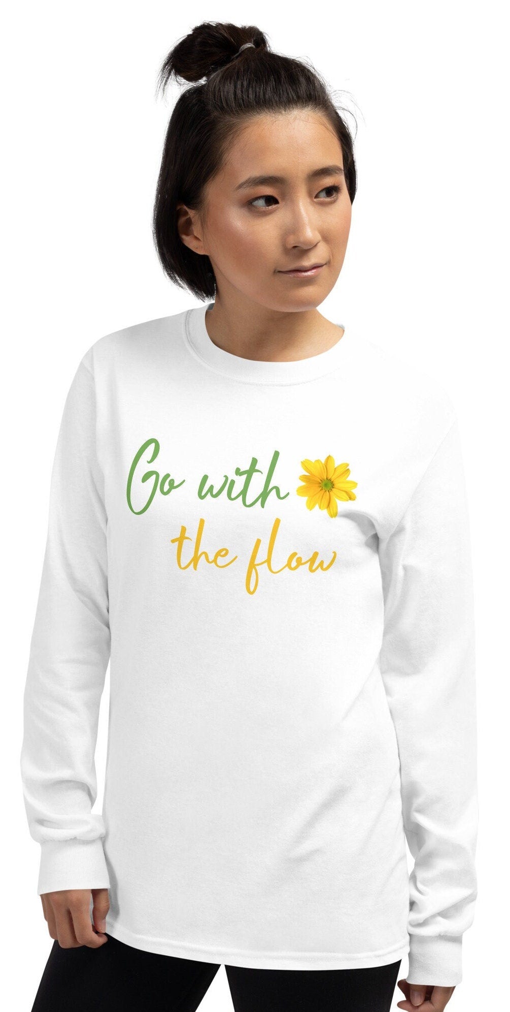Inspirational Quotes Long Sleeve Shirt, Go with The Flow Mental Health Shirt, Motivational Shirt, Inspirational Shirt, Self Care Shirt