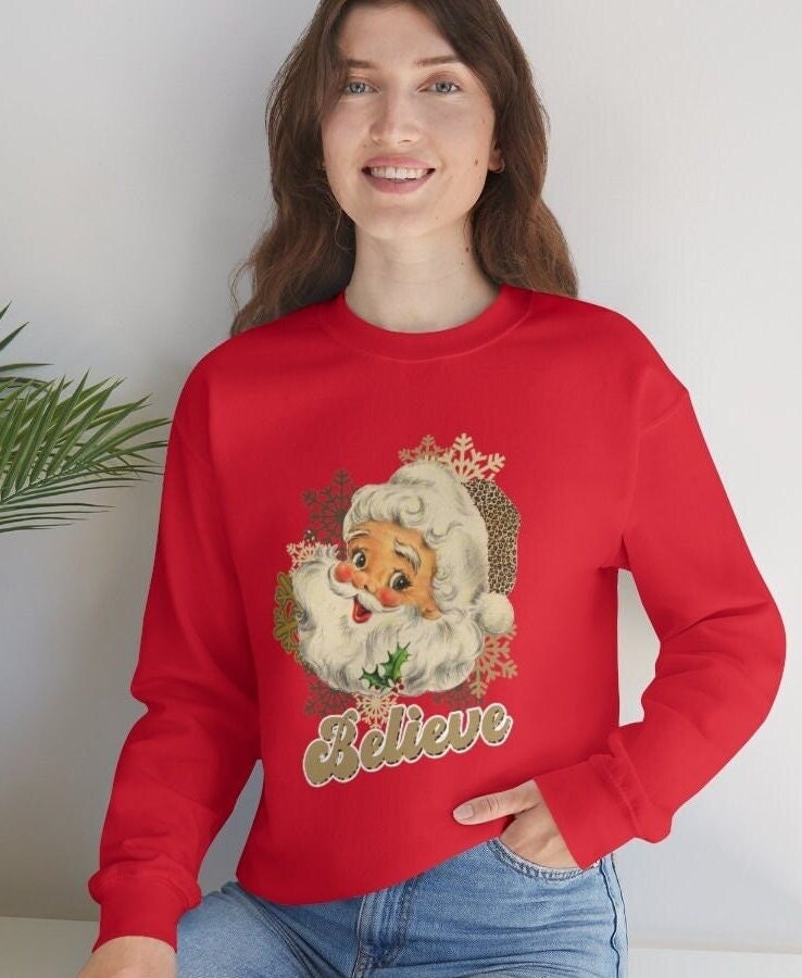 Vintage Santa Claus Sweater, Christmas Sweatshirt, Xmas Holiday Gifts, Winter Tee, Unisex Heavy Blend Crewneck Sweatshirt