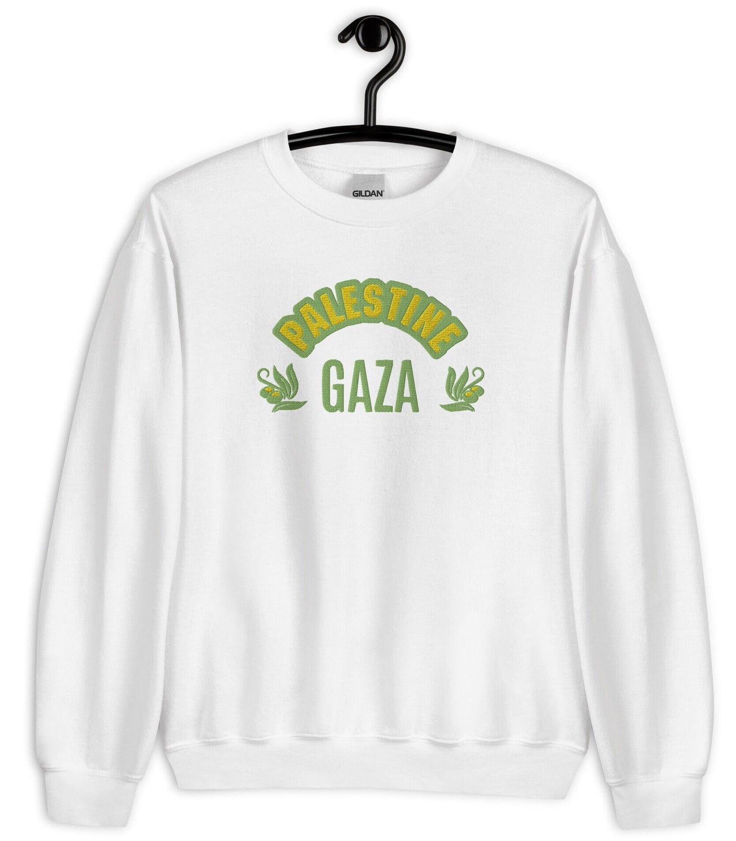 Embroidered Gaza Sweatshirt, Embrodered Palestine Sweater