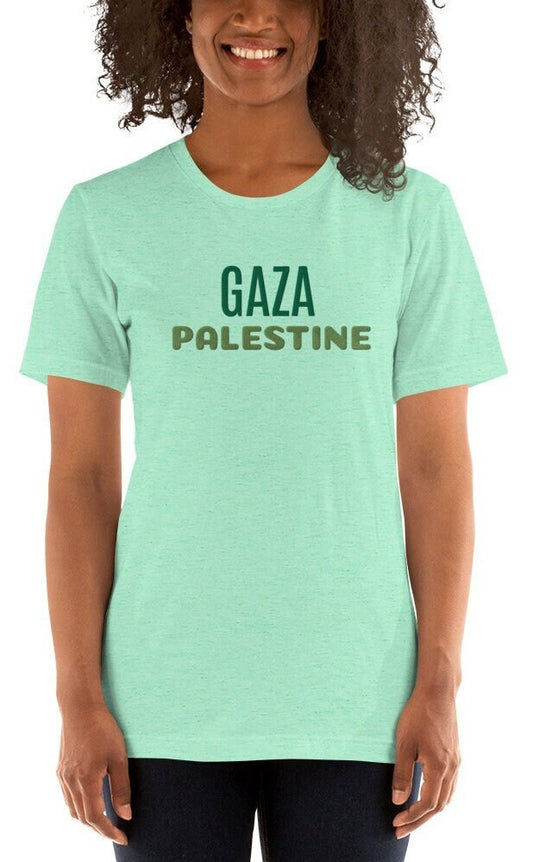 Embroidered Gaza t-shirt, Embroidered Palestine shirt