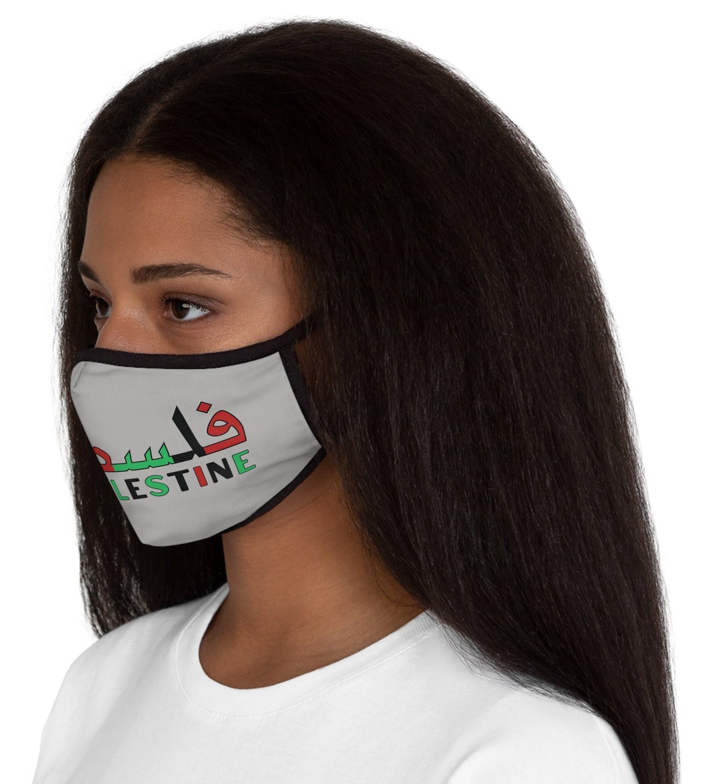 Palestine Fitted Polyester Face Mask, Save Gaza, Free Palestine