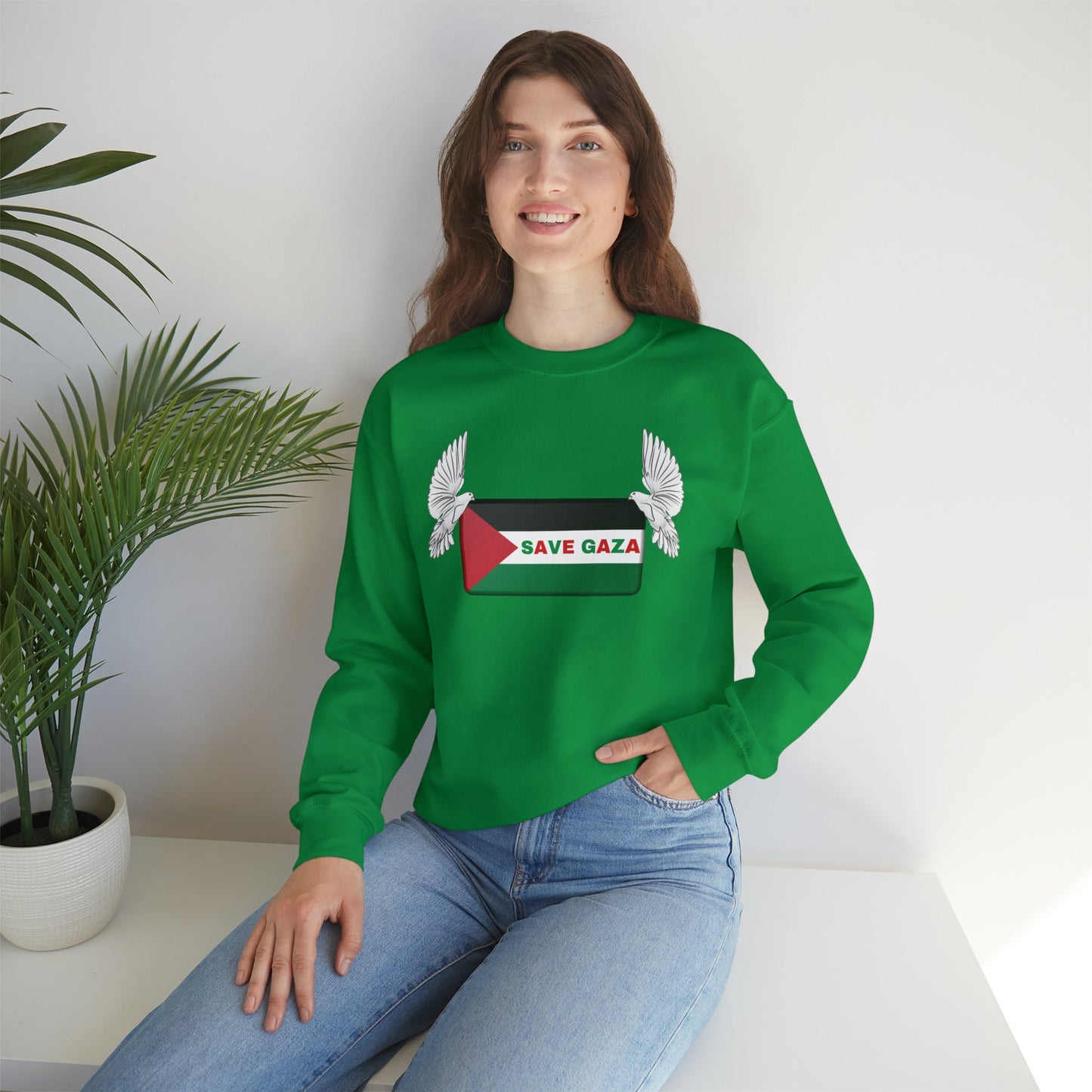 Save Gaza Sweater, Palestine Sweatshirt, Free Palestine Sweater, Palestine Flag Crewneck, Stand with Palestine ™ Crewneck Sweatshirt