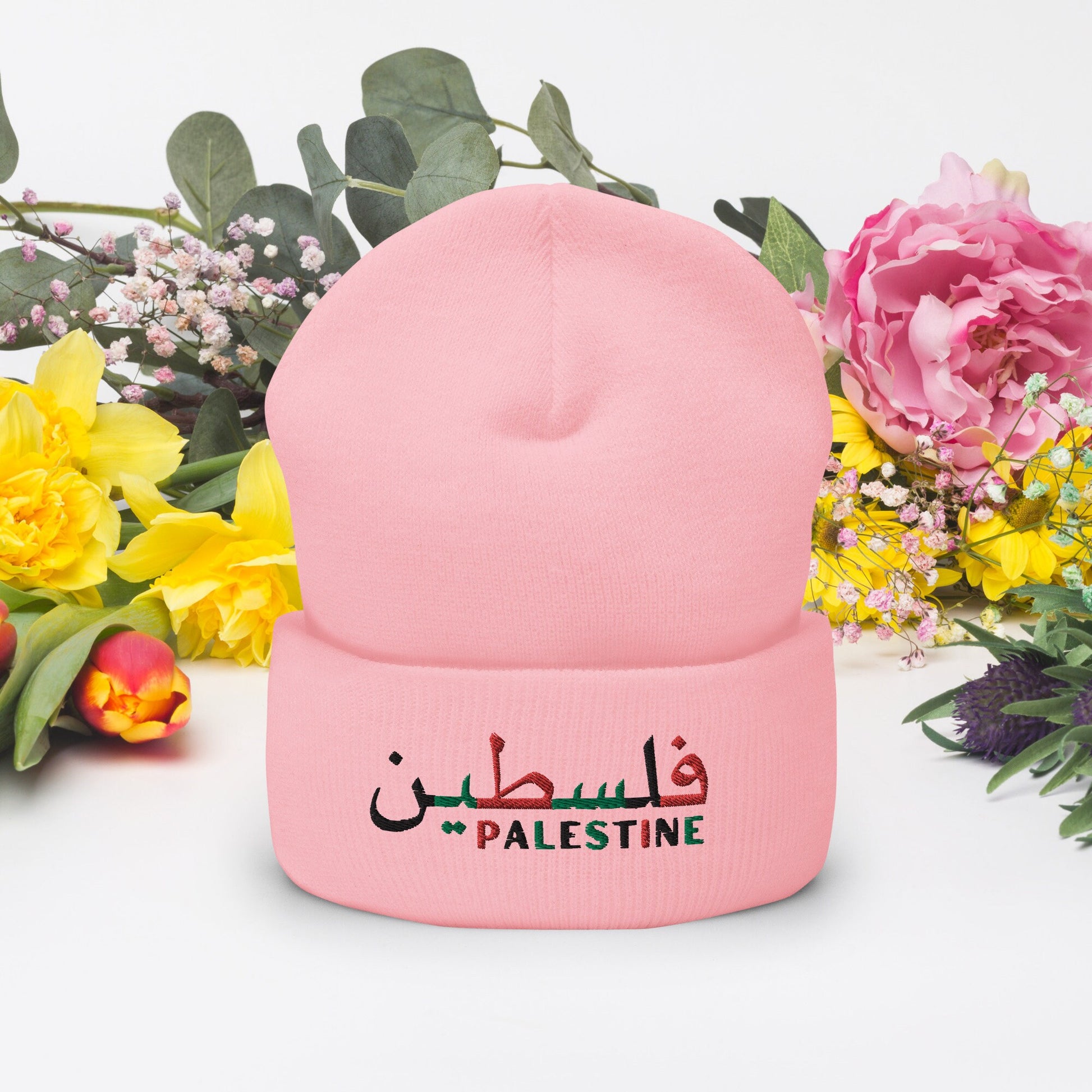 Embroidered Palestine Cuffed Beanie