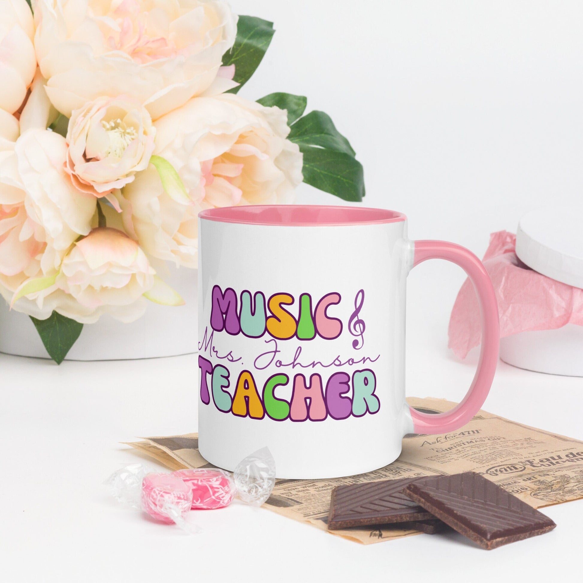 Personalized Music Teacher Mug, Piano Teacher Gift, Music Teacher Cup, Band Teacher Gift, Teacher Appreciation,