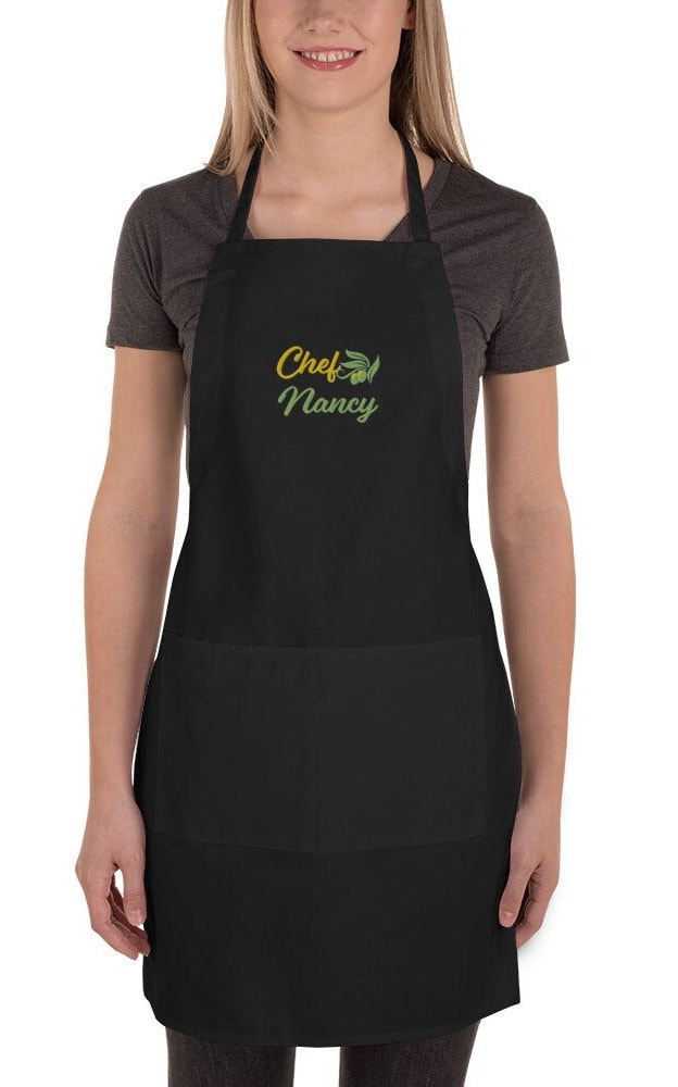 Custom Embroidered Personalized Olive Leaf Apron