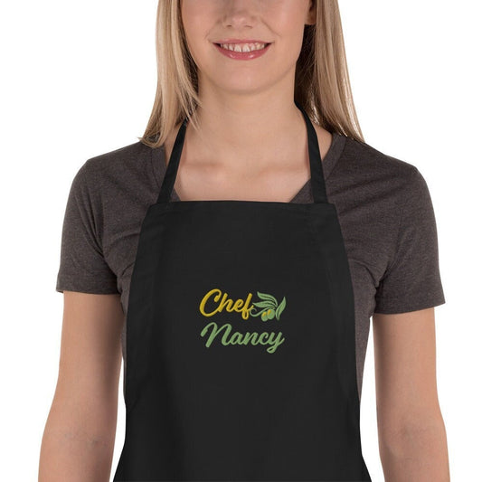 Custom Embroidered Personalized Olive Leaf Apron