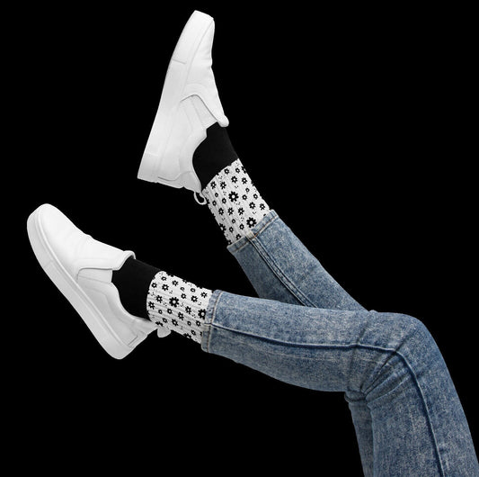 Black Floral Socks for Women